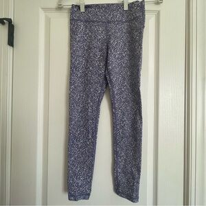 ZYIA Active | High Rise Leggings | Youth 12-14 | Purple/Cream Speckled | EUC